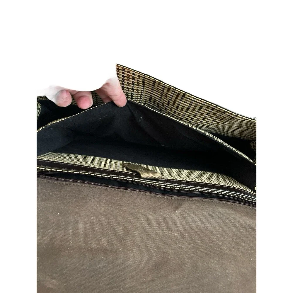 Cutter & Buck Brown Leather Messenger Laptop Bag Briefcase American Classic 16”